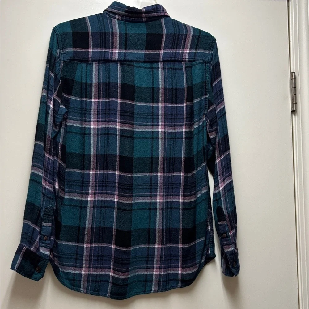 Women Plaid Shirt - Blue and Green - Picture 2 of 5